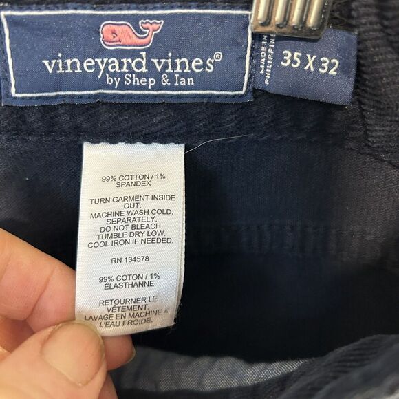 Vineyard Vines Corduroy Men's 35x32 Navy 5 Pocket Straight Leg Pants EUC - Picture 4 of 8